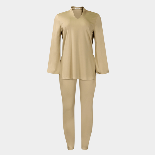 Relaxed Long Tunic Top with Stretch Leggings